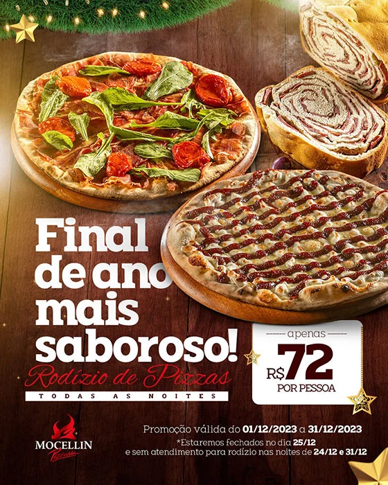 Rodizio de pizza com tudo liberado por um preço único ilha de pratos